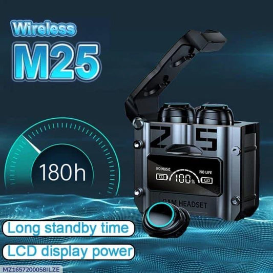 M25 Bluetooth 5.3 air-buds with long lasting battrey