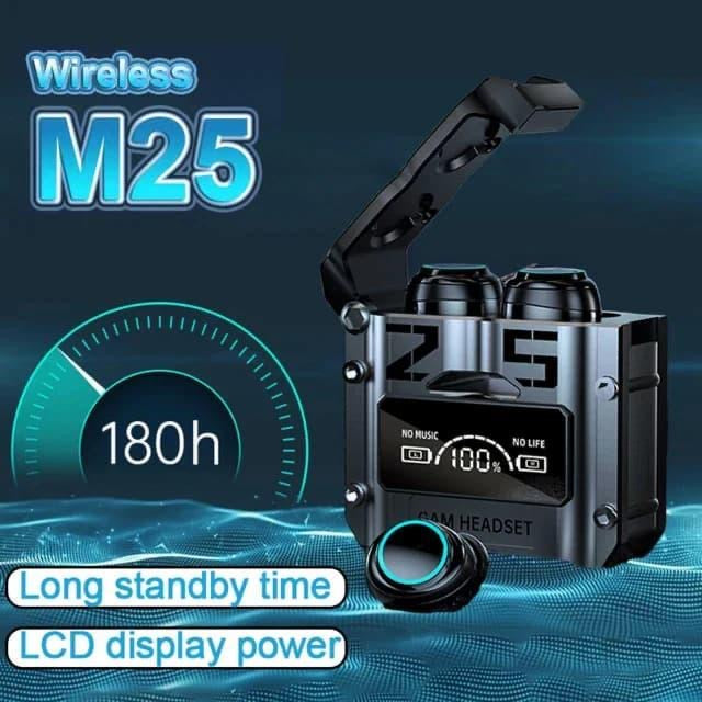M25 Bluetooth 5.3 air-buds with long lasting battrey